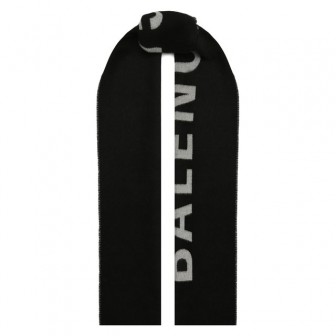 Шерстяной шарф с логотипом бренда Balenciaga